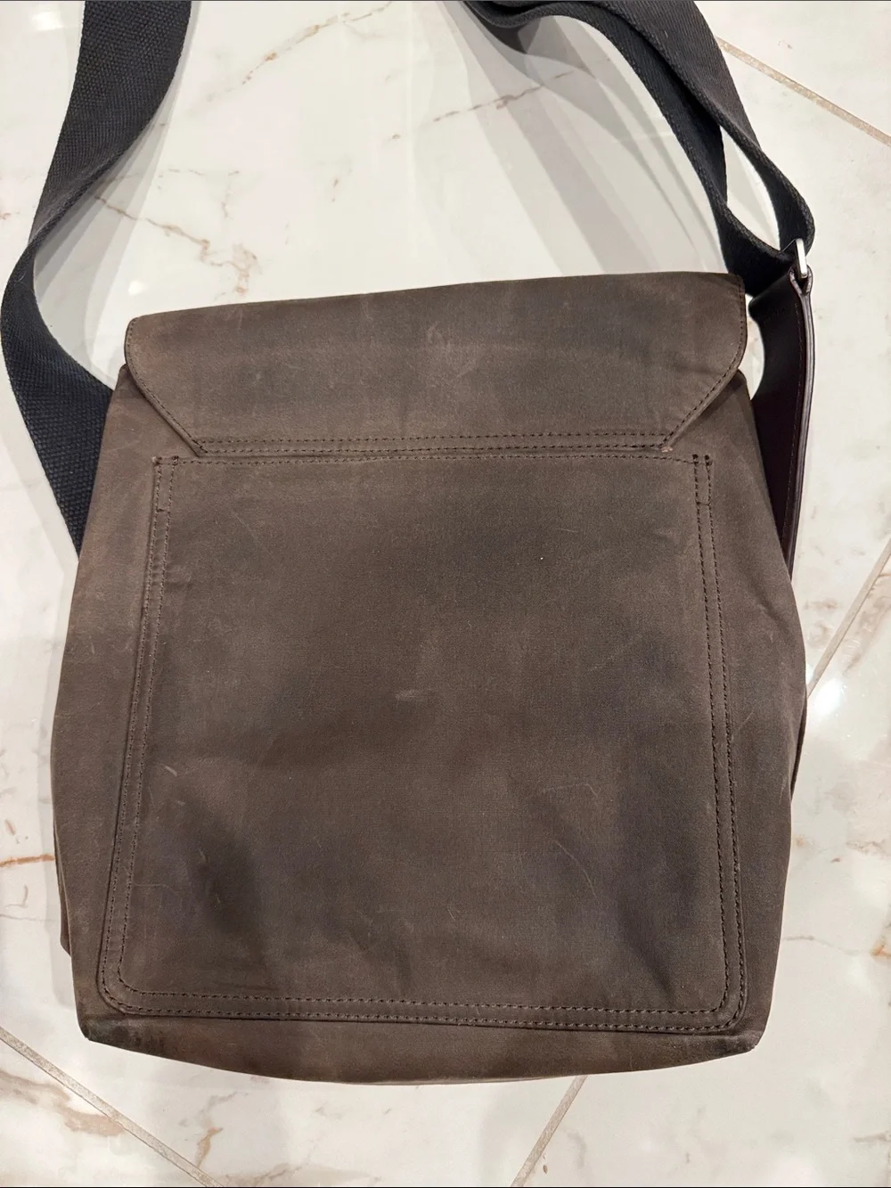 Jack Spade Brown Canvas Messenger with Black Strap